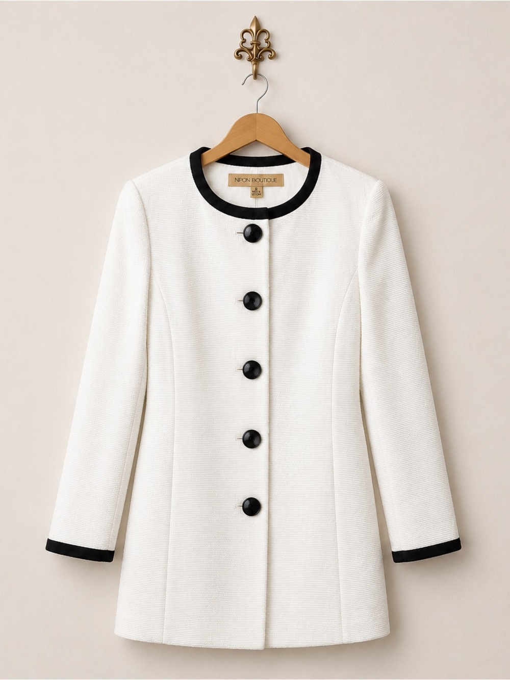 Nipon Boutique white  wear vintage trench blazer jacket 8
